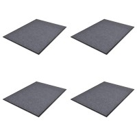 vidaXL PVC Door Mats 4 pcs Gray 35.4