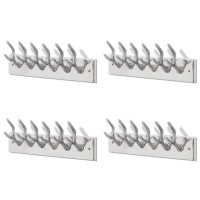 vidaXL Wardrobe Coat Hooks 4 pcs Silver Auminum