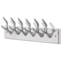 vidaXL Wardrobe Coat Hooks 4 pcs Silver Auminum