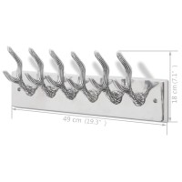 vidaXL Wardrobe Coat Hooks 4 pcs Silver Auminum