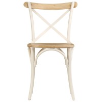 vidaXL Cross Chairs 6 pcs White Solid Mango Wood