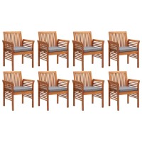 vidaXL 9 Piece Patio Dining Set with Cushions Solid Acacia Wood