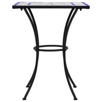 vidaXL 3 Piece Mosaic Bistro Set Ceramic Tile Blue and White