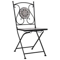 vidaXL 3 Piece Mosaic Bistro Set Ceramic Tile Gray