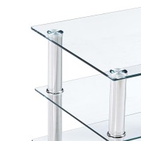 Vidaxl Tv Stand Transparent 59.1X15.7X15.7 Tempered Glass