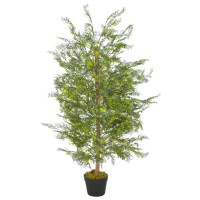 vidaXL Artificial Plant Cypress Tree with Pot Green 47.2