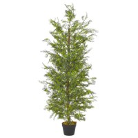 vidaXL Artificial Plant Cypress Tree with Pot Green 59.1