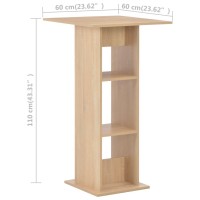 vidaXL Bar Table Oak 23.6