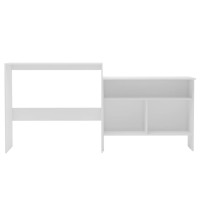 vidaXL Bar Table with 2 Table Tops White 51.2