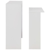 vidaXL Bar Table with 2 Table Tops White 51.2