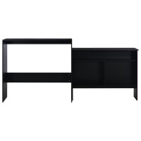 Vidaxl Bar Table With 2 Table Tops Black 51.2X15.7X47.2