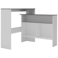 Vidaxl Bar Table With 2 Table Tops White And Gray 51.2X15.7X47.2