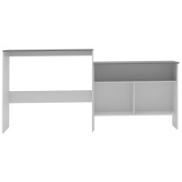 Vidaxl Bar Table With 2 Table Tops White And Gray 51.2X15.7X47.2