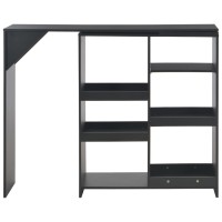 Vidaxl Bar Table With Moveable Shelf Black 54.3X15.4X43.3