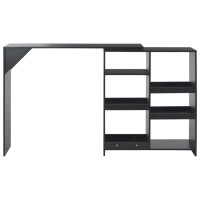 Vidaxl Bar Table With Moveable Shelf Black 54.3X15.4X43.3