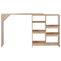 vidaXL Bar Table with Moveable Shelf Oak 54.3