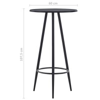 vidaXL Bar Table Black 23.6