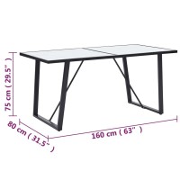 vidaXL Dining Table White 63