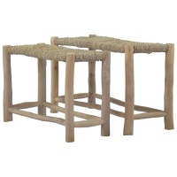 vidaXL Benches 2 pcs Brown Seagrass