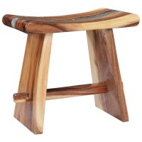 vidaXL Stool Solid Suar Wood and Polyresin