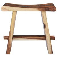 vidaXL Stool Solid Suar Wood and Polyresin