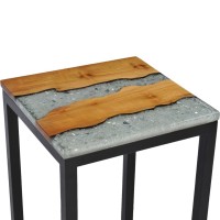 vidaXL Nesting Tables 3 pcs Solid Teak Wood and Polyresin