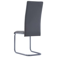 vidaXL Cantilever Dining Chairs 2 pcs Gray Faux Leather