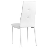 vidaXL Dining Chairs 4 pcs White Faux Leather