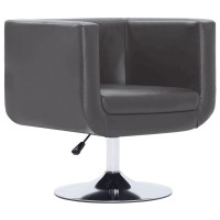 vidaXL Swivel Armchair Gray Faux Leather