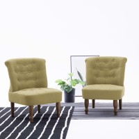 vidaXL French Chairs 2 pcs Green Fabric