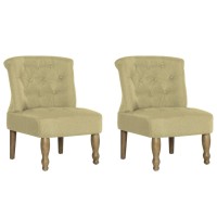 vidaXL French Chairs 2 pcs Green Fabric