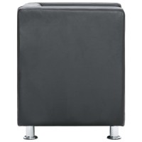 vidaXL Cube Armchair Gray Faux Leather