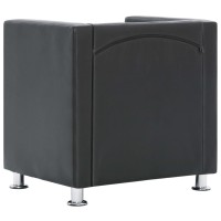 vidaXL Cube Armchair Gray Faux Leather