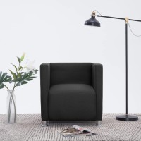 vidaXL Cube Armchair Black Fabric