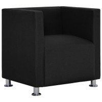 vidaXL Cube Armchair Black Fabric