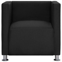 vidaXL Cube Armchair Black Fabric