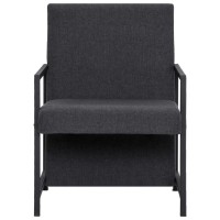 vidaXL Armchair with Chrome Feet Dark Gray Fabric