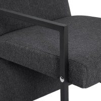 vidaXL Armchair with Chrome Feet Dark Gray Fabric