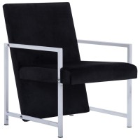 vidaXL Armchair with Chrome Feet Black Velvet