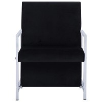 vidaXL Armchair with Chrome Feet Black Velvet