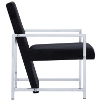 vidaXL Armchair with Chrome Feet Black Velvet