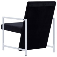 vidaXL Armchair with Chrome Feet Black Velvet