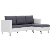 Vidaxl 3-Seater Sofa With Cushions White Faux Leather