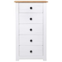 Vidaxl Sideboard White 18.1X15.7X35 Pine Panama Range