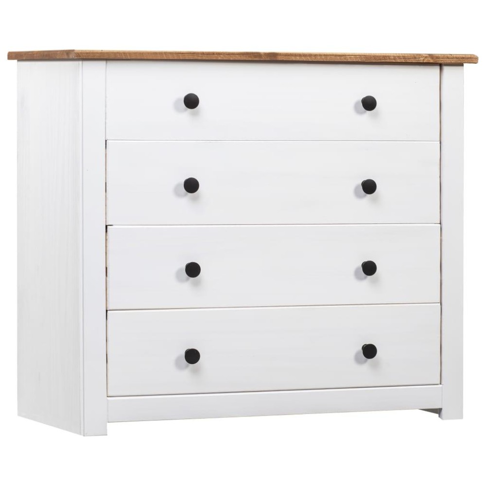 Vidaxl Side Cabinet White 31.5X15.7X28.7 Pine Panama Range