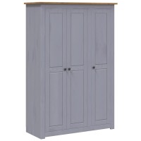 Vidaxl 3-Door Wardrobe Gray 46.5X19.7X67.5 Pine Panama Range