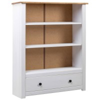 Vidaxl Bookcase White 31.5X13.8X43.3 Solid Pine Wood Panama Range