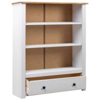 Vidaxl Bookcase White 31.5X13.8X43.3 Solid Pine Wood Panama Range