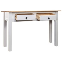 Vidaxl Console Table White 43.3X15.7X28.3 Solid Pine Wood Panama Range