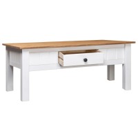 Vidaxl Coffee Table White 39.4X23.6X17.7 Solid Pine Wood Panama Range
